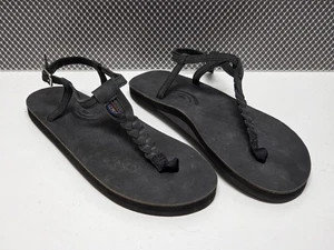 Rainbow T-Street geflochtene Leder-Riemensandalen schwarz Gr. M Medium 6,5-7,5 neu mit Etikett - Bild 1 von 15