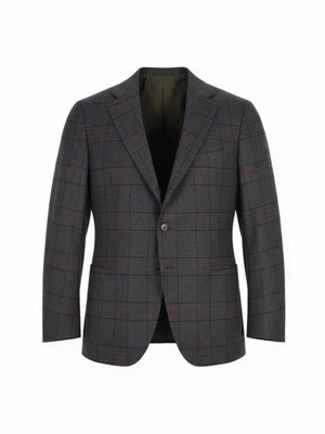 Cesare Attolini $5500 handmade cashmere blazer US 44 EU 54 check - Image 1 of 4