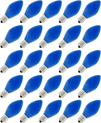Creative Hobbies Pack of 25 C7 LED Blue Replacement Light Bulbs, 0.7W Ceramic - Image 1 of 4