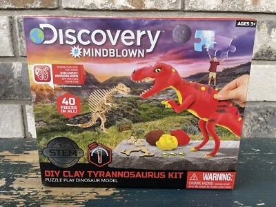 Discovery #Mindblown DIY Clay Tyrannosaurus Kit Puzzle Play Dinosaur Model - Image 1 of 3