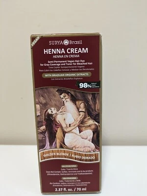 Color de cabello rubio dorado HENNA CREAM 2,37 OZ por Surya Brasil EN CAJA Foto 1 de 4