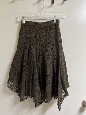 Isabel Marant Cotton Brown Eyelet Skirt Sz 34 (item 25.1) - Image 1 of 4