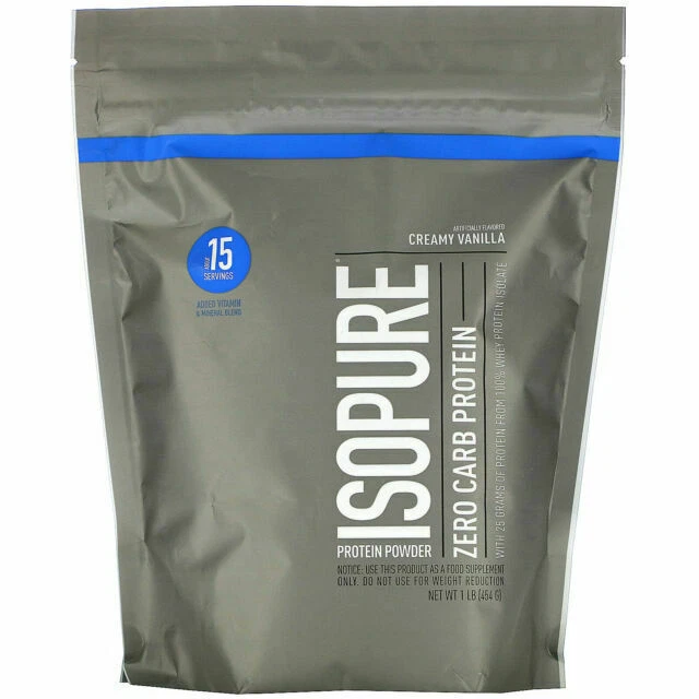 Isopure Zero Carb Protein Powder, Creamy Vanilla - 1lbs