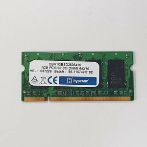 Hyperam 1GB DDR2 RAM  PC2-5300 667Mhz non ECC Unbuffered SODIMM DBV1GBSD2536416 - Picture 1 of 1
