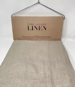 New 4 Pure Luxury BELGIAN Flax Linen LINED Natural Panels Drapes Curtains 50x96 - Picture 1 of 1