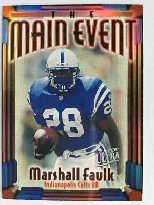 1997 Fleer Ultra NFL  MAIN EVENT  Edition - Marshall Faulk  # 10 of 10 ME - Image 1 of 2