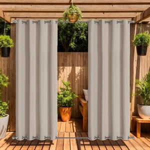 Outdoor Vorhang für Garten Terrasse Pavillon Pergola wasserdicht 140 * 213 cm 2 Paneele - Bild 1 von 9