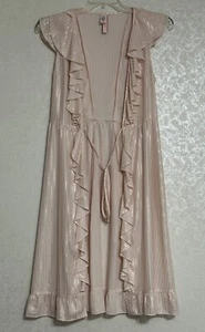Victoria's Secret Dream Angels Kimono aus transparentem Satin mit Rüschenärmeln neu mit Etikett roségoldfarben S - Bild 1 von 8
