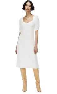 Aritzia Wilfred Baudelaire White Milkmaid Midi Dress Womens Size 10 NWT $148 - Picture 1 of 12