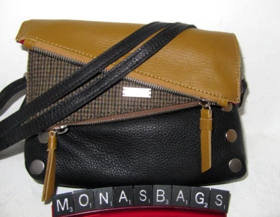 Hammitt Dillon New Edison Houndstooth Crossbody Bag Black Leather NWT $395 - Image 1 of 4