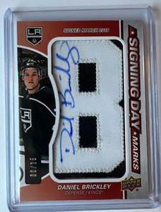 2018-19 SP Game Used Daniel Brickley Signing Day Marks Auto Letter “B” 06/35