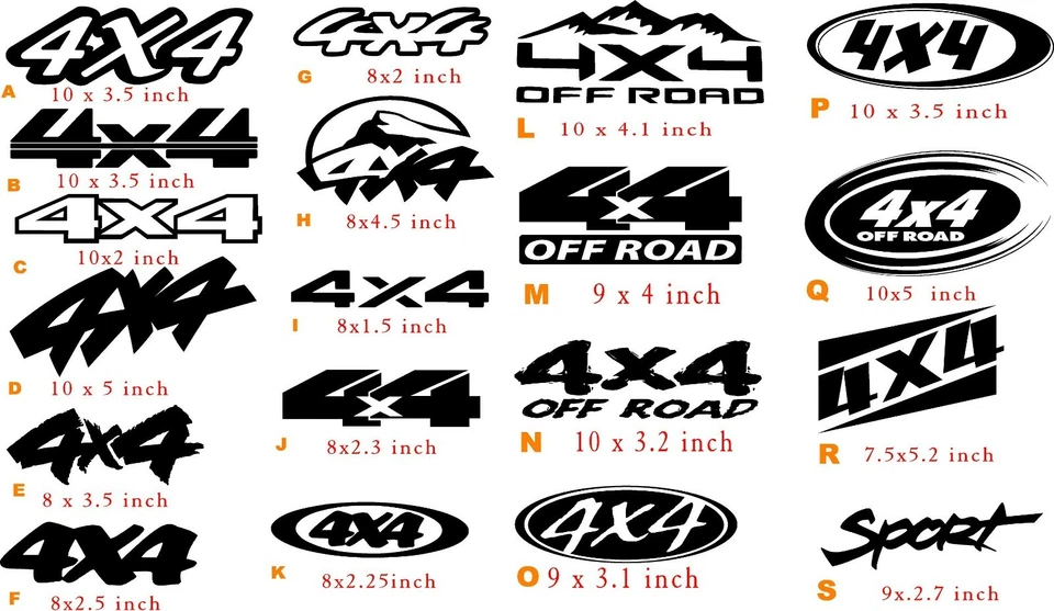 Vinilo 4X4 cuatro por cuatro logotipo todoterreno coche de rally camión calcomanía pegatina x2 piezas Foto 1 de 1