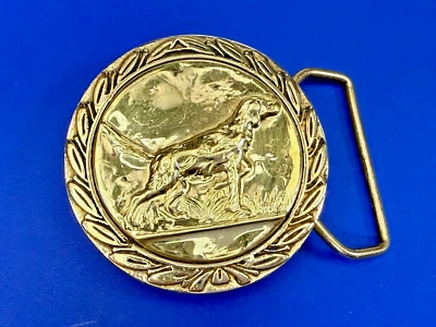 Puntero de perro de caza Labrador Retriever redondo hebilla de cinturón de latón BBB Taiwán Foto 1 de 4