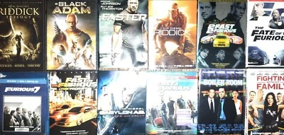 Dwayne Johnson 14 Blu Ray DVD Lot Vin Diesel Black Adam Fast & Furious Riddick  - Image 1 of 4