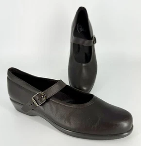 SAS Maria Brown Leather Triad Comfort Mary Jane Buckle Shoes Womens Sz 9.5 S - Picture 1 of 10