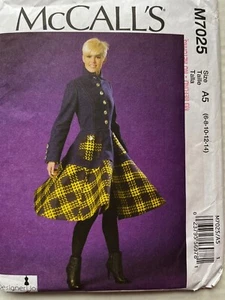 Pattern McCall’s M7025, Misses’ lined coat, fitted, dress-like Sz 6-14 - Picture 1 of 3