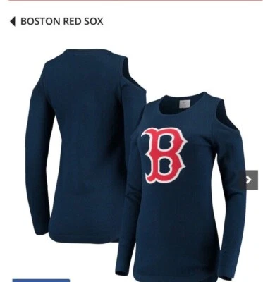 Boston Red Sox Women's Long Sleeve Sweater, Blue Size LARGE  - Image 1 of 4