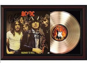AC/DC Cherry wood Reproduction Signature Record Display "M4" - Picture 1 of 3