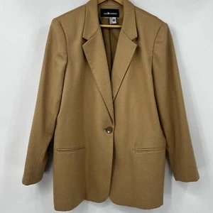 Sag Harbor 100% Wool Tan Blazer Notched Lapels and Structured Shoulders Size XL - Picture 1 of 4