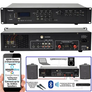 400W Stereo Bluetooth Amplifier 2 Channel Mixer HiFi Amp Wireless Loudspeaker - Picture 1 of 2