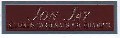 JON JAY CHICAGO CUBS PLACA DE IDENTIFICACIÓN AUTOGRAFIADA FIRMADA BAT-JERSEY-BÉISBOL-FOTO-GORRA Foto 1 de 4