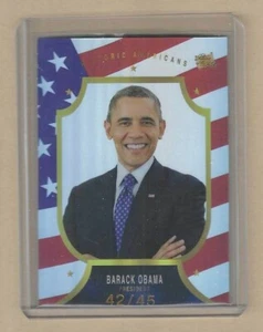 2023 Pieces Of The Past Historical Premium Edition BARACK OBAMA #43 FLAG #'d /45 - Picture 1 of 2