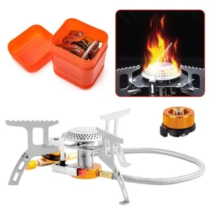 Portable Compact Gas-Burner Fishing Outdoor Cooking Camping Picnic Stove+adapter - Picture 1 of 7