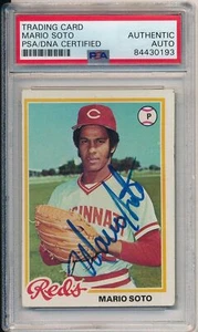 Tarjeta de novato Topps 1978 firmada/autografiada por Mario Soto Reds #427 PSA/DNA 164210 - Imagen 1 de 2