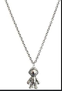 Collana catena ciondolo argento astronauta moda spazio - Foto 1 di 1