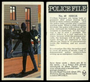 Siege #40 Police File 1977 Brooke Bond Card