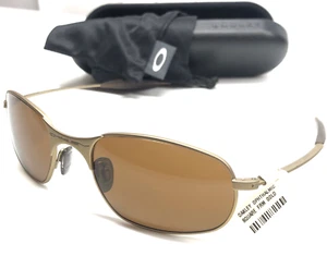 VINTAGE OAKLEY SQUARE WIRE GEN 1 SUNGLASSES Matte Gold Frames w/ Bronze Lenses - Picture 1 of 5