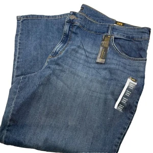 Lee Jeans Womens Stretch Relaxed Fit Straight Leg Jean Meridian 28W Petite Plus - Picture 1 of 10