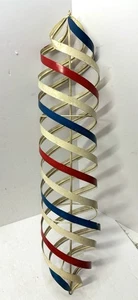 Vintage Hanging Metal Spiral Barber Pole Sign Decor 28” x 6” - Picture 1 of 6