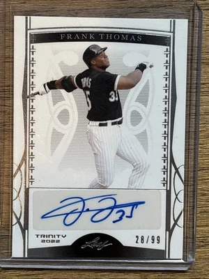 2022 Leaf Trinity Frank Thomas #BA-FT1 Silver Foil /99 (AU) White Sox HOF Auto - Image 1 of 3