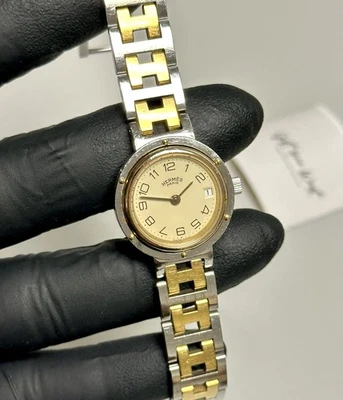Hermès Clipper CL3.240 Ivory Dial Two-Tone Ladies’ 24mm Swiss-Made Luxury Watch - Image 1 of 4
