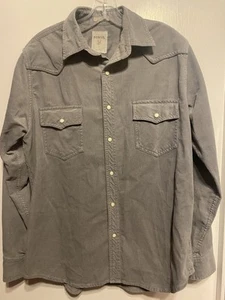 Fossil Vintage 54 Brand Corduroy long sleeve Men's Size Medium gray, snaps NWOT - Picture 1 of 7