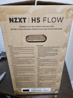 NZXT H5 Flow 2024 CC-H52FB-01 ATX Mid-Tower Case Tempered Glass Black DAMAGED - Image 1 of 4