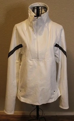 NUEVO CON ETIQUETAS Nike Mujer Movimiento Cubre Media Cremallera Chaqueta de Fitness Pequeña Blanca Gimnasio Correr Foto 1 de 4