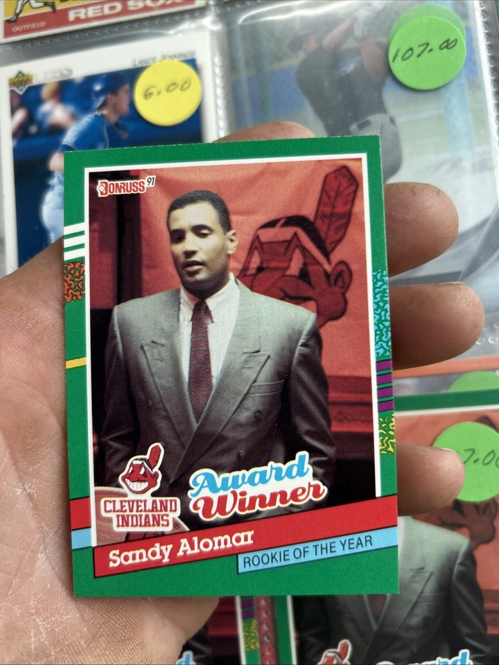 1991 Donruss #693 Сэнди Аломар младший Карта дебютанта года БЕЗ ОШИБКИ ТОЧКИ почти как новая/как новая - Изображение 1 из 2