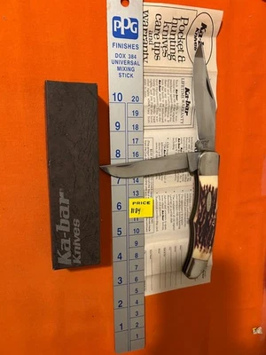 Винтажный карманный нож Kabar 1184 с двойным лезвием сделано в США - Изображение 1 из 4