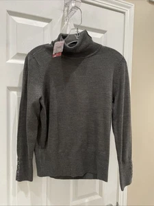 JM Collection Gorgeous Shade Of Gray Turtleneck Top Sz PM long Sleeve NWT - Picture 1 of 3