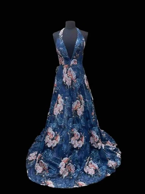 JOVANI 58646 SIZE 2 PROM PARTY PAGEANT FORMAL DRESS MULTI BLUE NEW WITH TAGS - Image 1 of 4