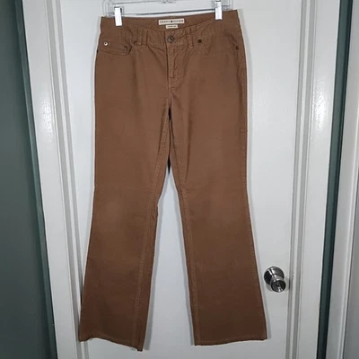 Tommy Hilfiger Mujer 6 Pantalones de Pana Marrón Tostado Tiro Bajo Corte Bota Elástico Y2K Foto 1 de 4