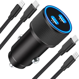 【MFi Certified】iPhone Car Charger Fast Charging, 60W Dual USB C Car Power Cig... - Picture 1 of 9