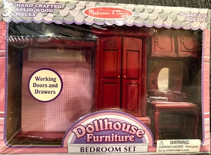 Melissa & Doug Puppenhaus 5-teiliges handgefertigtes Massivholz Schlafzimmer Set Neu im Karton - Bild 1 von 6