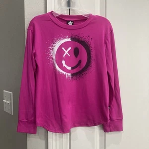 Pixie Lane Fuschia Pink Long Sleeve T-shirt With Smiley Face Girls Size 6 GUC - Picture 1 of 6