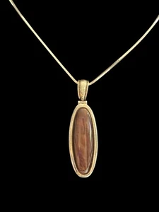 Vintage signierter Whitney Kelly Tigerauge Sterlingsilber 925 Anhänger Halskette  - Bild 1 von 13