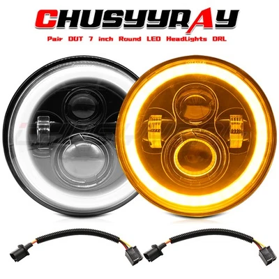 Faro LED redondo de 7 pulgadas haz alto bajo DRL para Dodge Dart 1967-1989 100 W Foto 1 de 4