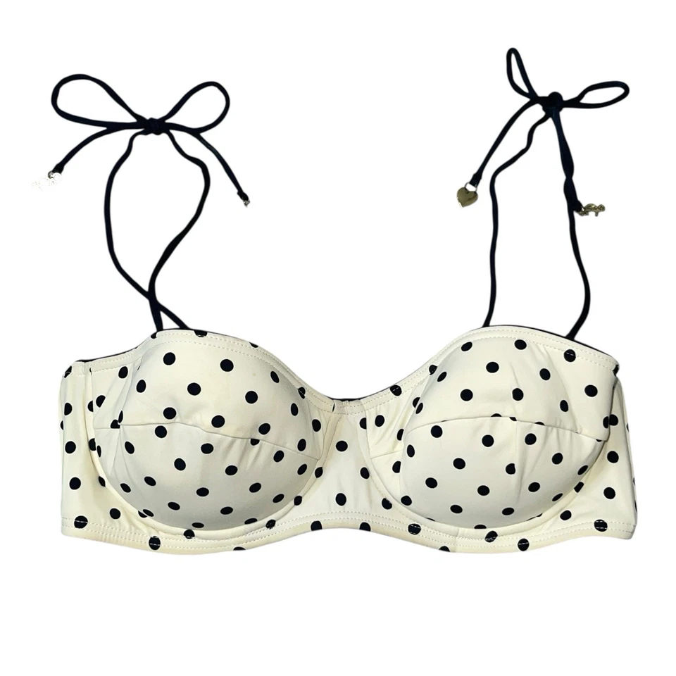 Top de bikini Juicy Couture Itsy Bitsy a lunares con aros M retro vintage clásico Foto 1 de 4