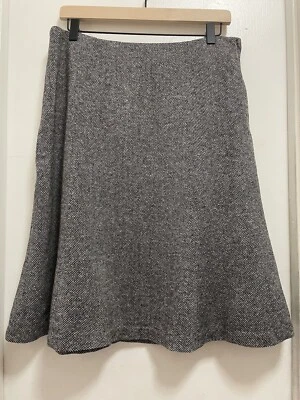 Gap Wool Blend A-Line fit and flare Skirt Black/Tan Lined Womens Size 8 - Image 1 of 4